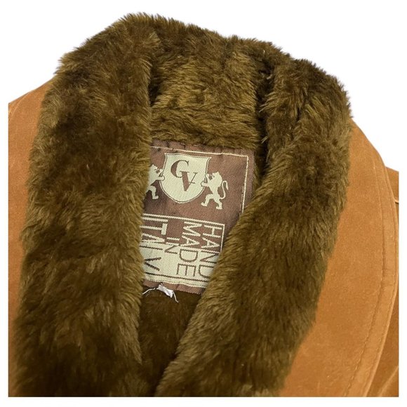 VINTAGE 90s CV Luxury Designer Velvet Faux Fur Heavy Winter Coat - XL - Picture 3 of 5